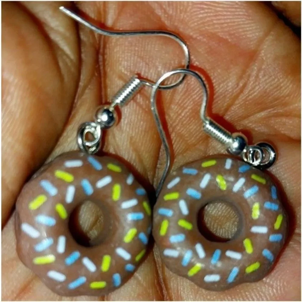 Hand Crafted Doughnut Dangle Earrings For Adults And Kids